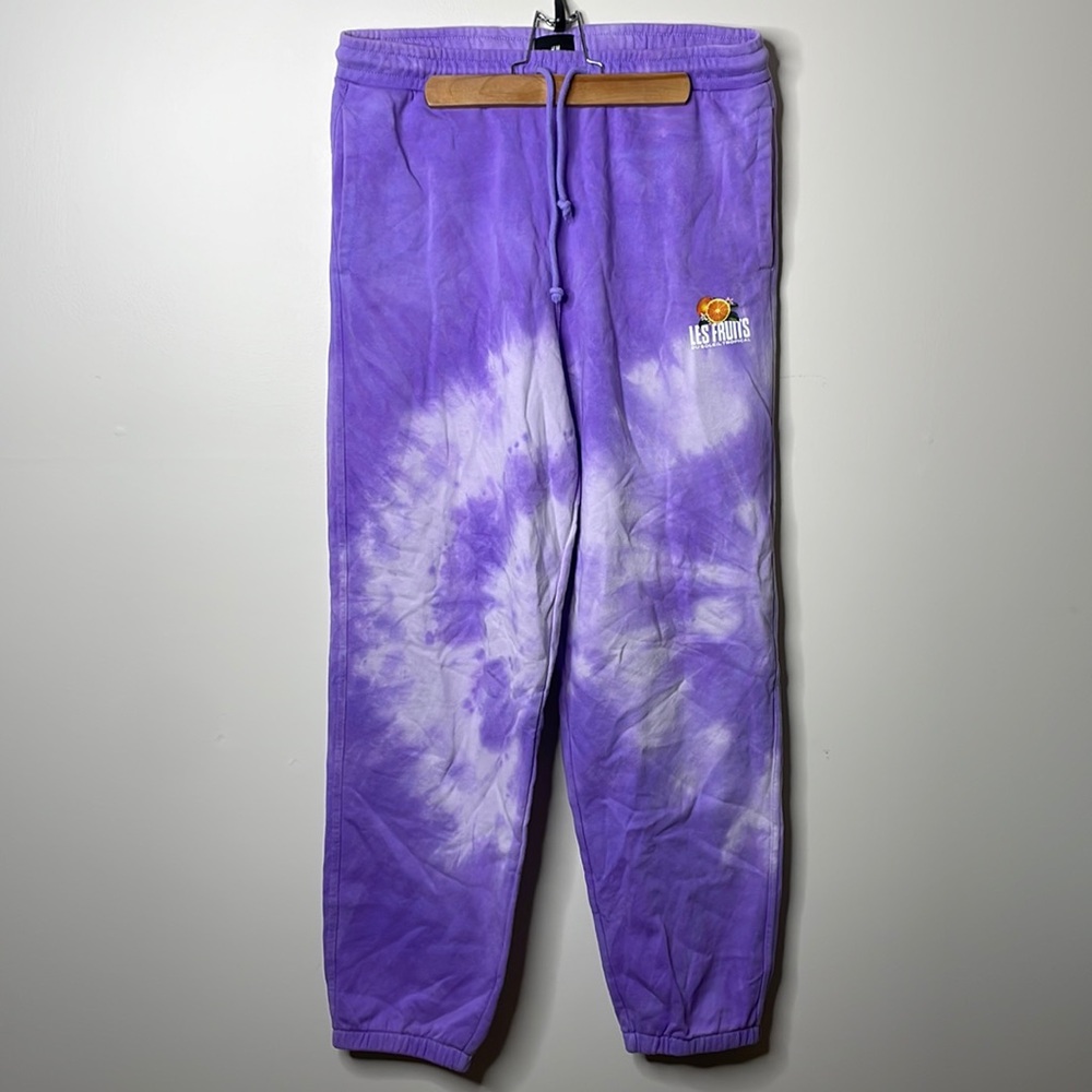 Women’s tie dye purple and white sweatpants loungewear